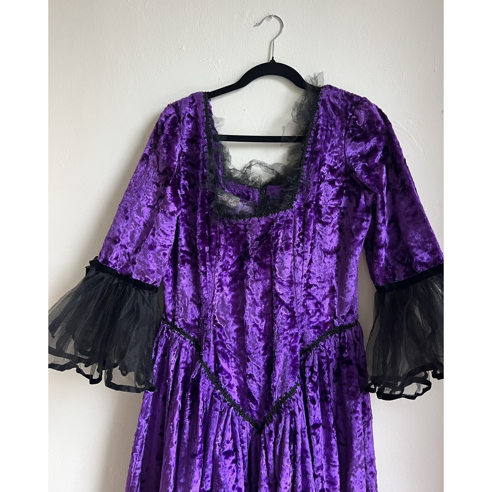 Jeannie Nitro Vintage Purple Velvet Gown Witchy Dress Size Large - Picture 3 of 10